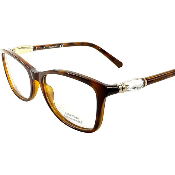 Swarovski SK5336 Womens Plastic Eyeglass Frame 052 Dark Havana 53-16 main image 4